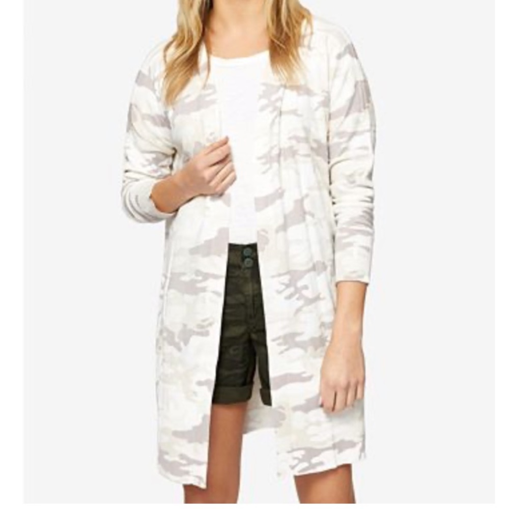 EUC Sanctuary long cardigan in light Camo